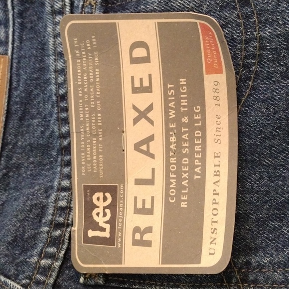 Vintage High Rise Jeans 90s Lee Original Dark Wash Relaxed Tapered 28 x 32 Sz 10 - Picture 9 of 11